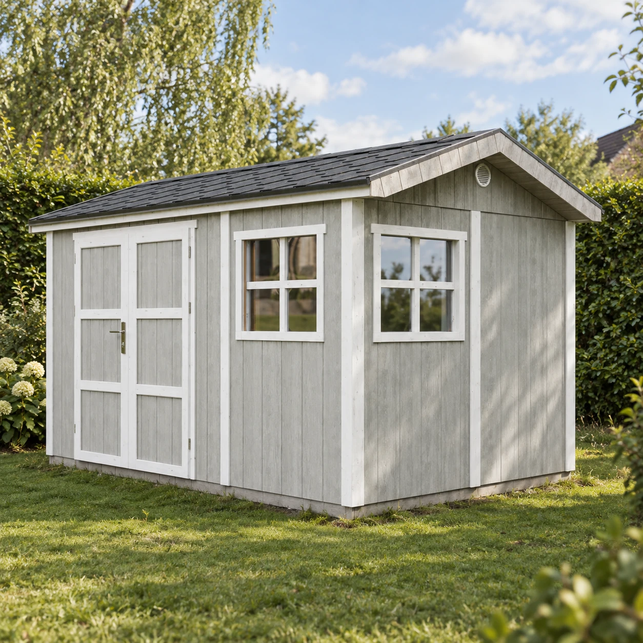 LP® SmartSide® Blockbohlenhaus M914A – 236 x 368 cm – 9 m2 – Buitenaanzicht (10)