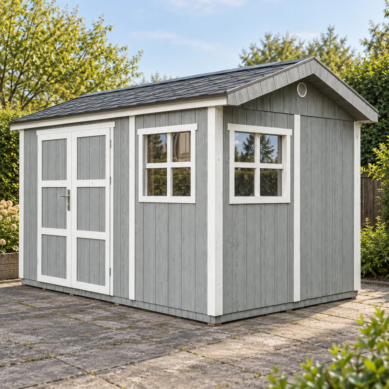 LP® SmartSide® Blockbohlenhaus M914A – 236 x 368 cm – 9 m2 – Buitenaanzicht (12)