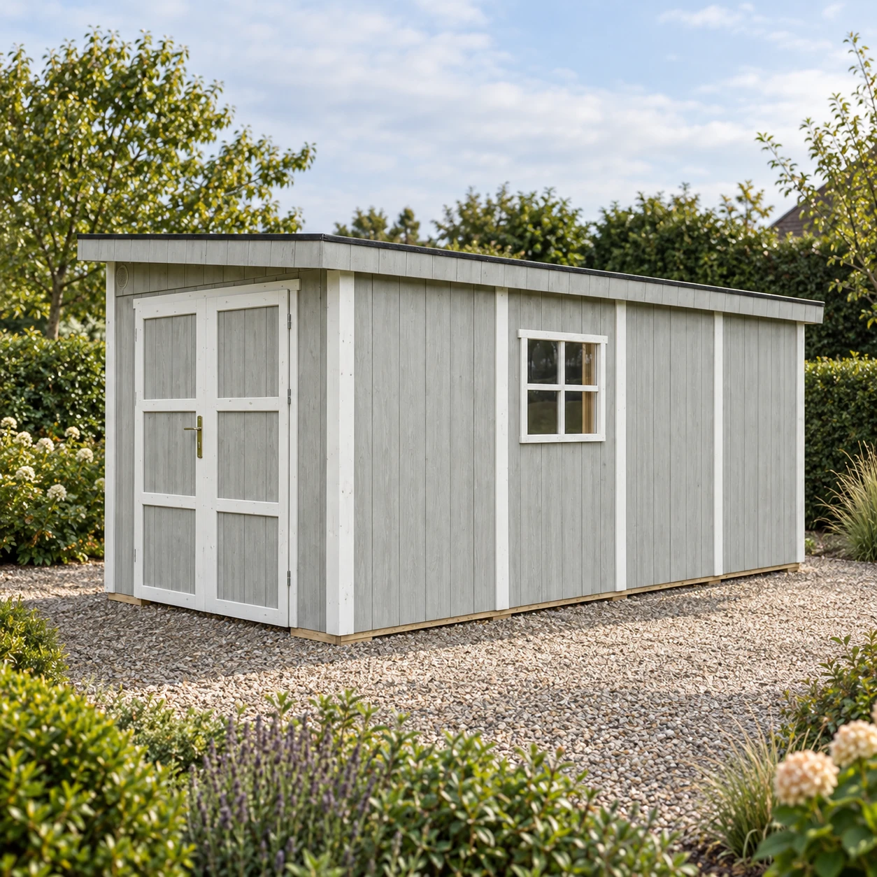 LP® SmartSide® panel garden shed M940B log cabin – 236 x 486 cm – 12 m2 – Buitenaanzicht (5)