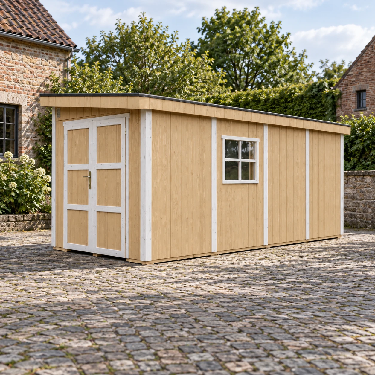 LP® SmartSide® panel garden shed M940B log cabin – 236 x 486 cm – 12 m2 – Buitenaanzicht (8)