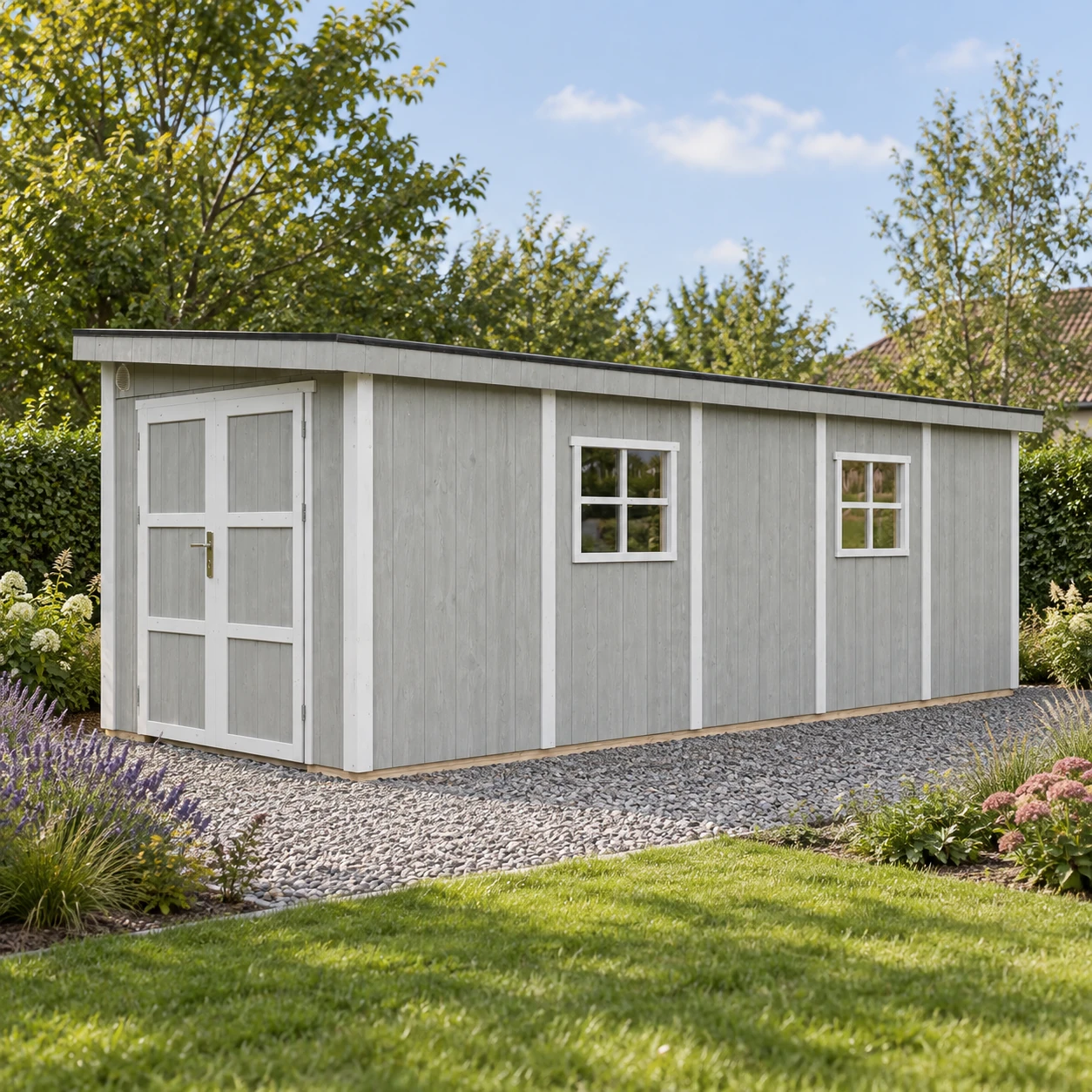 LP® SmartSide® Blockbohlenhaus M941B – 236 x 604 cm – 14 m2 – Buitenaanzicht (11)