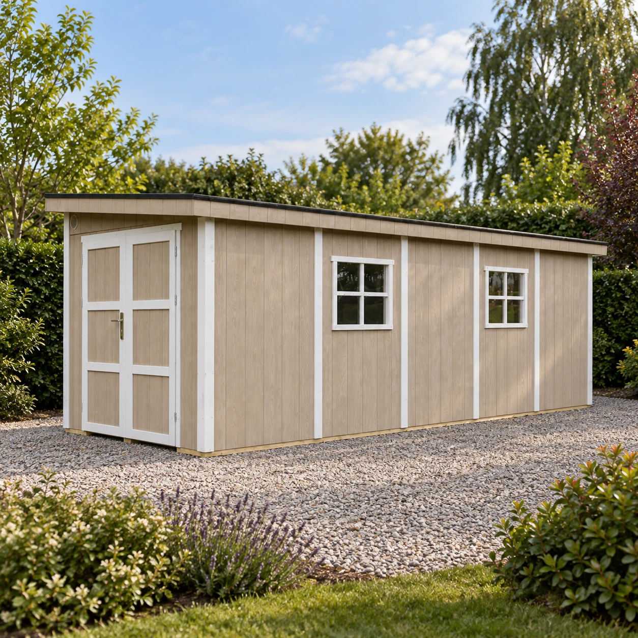 LP® SmartSide® Blockbohlenhaus M941B – 236 x 604 cm – 14 m2 – Buitenaanzicht (12)