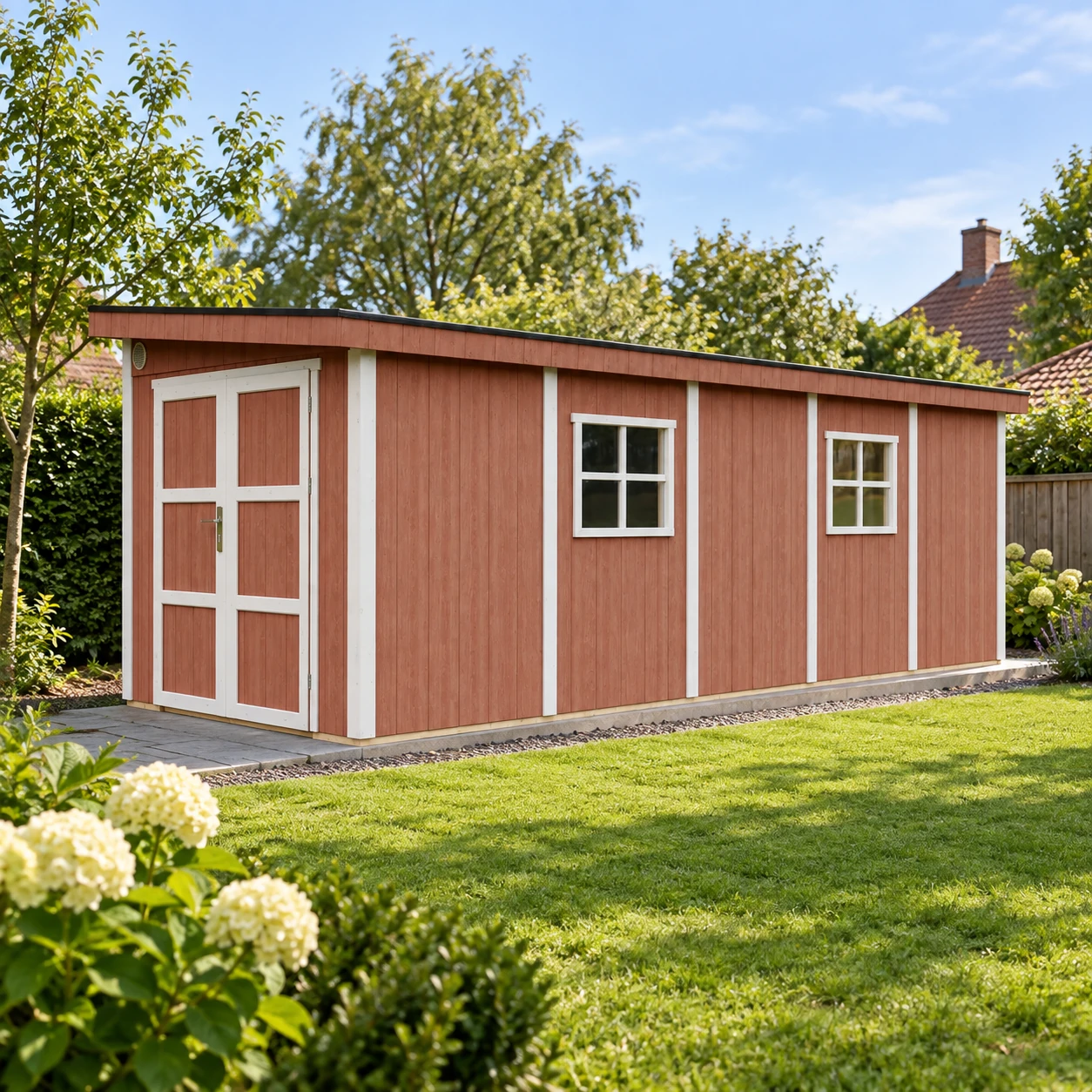 LP® SmartSide® Blockbohlenhaus M941B – 236 x 604 cm – 14 m2 – Buitenaanzicht (13)