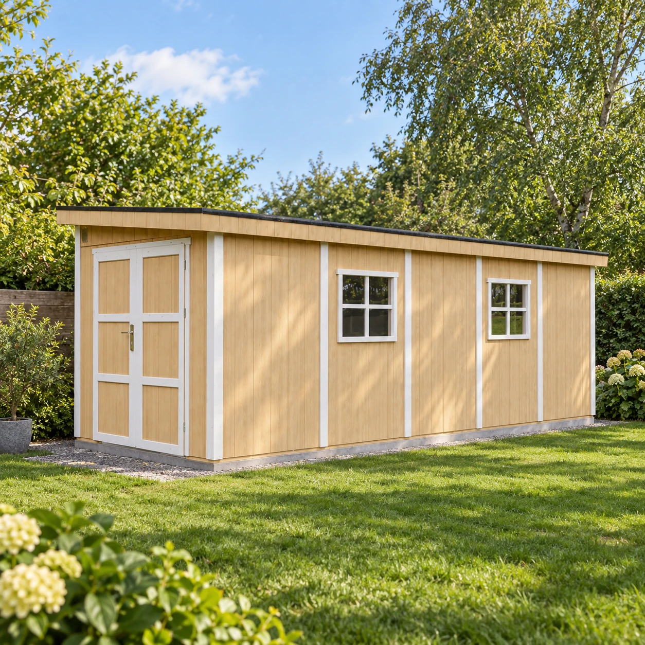 LP® SmartSide® Blockbohlenhaus M941B – 236 x 604 cm – 14 m2 – Buitenaanzicht (14)
