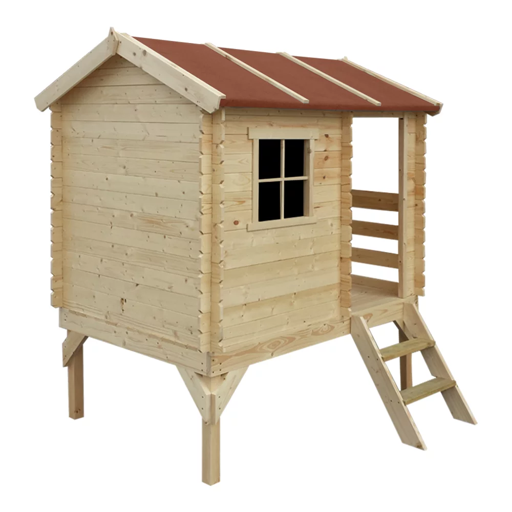 Houten Speelhuis met glijbaan M501C – 130 x 164 cm - Afbeelding 6