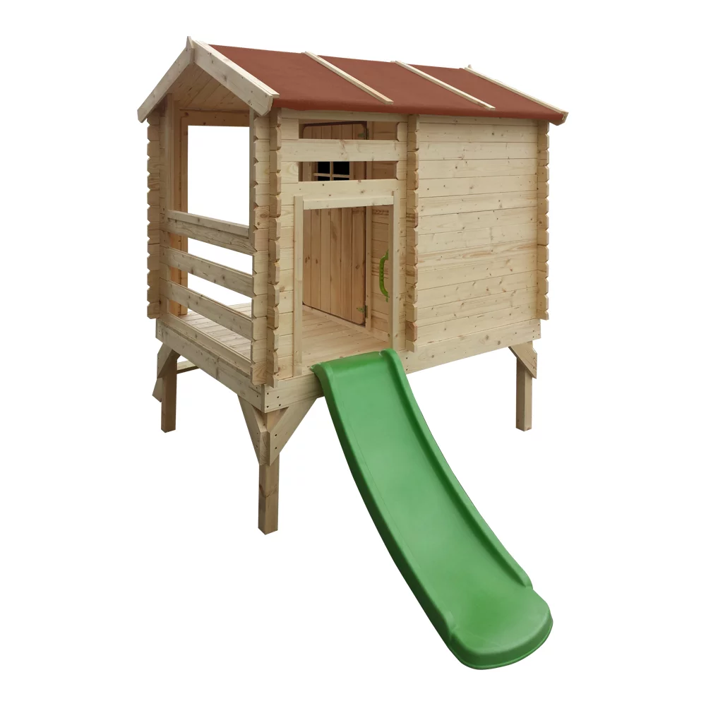 Houten Speelhuis met glijbaan M501C – 130 x 164 cm - Afbeelding 5