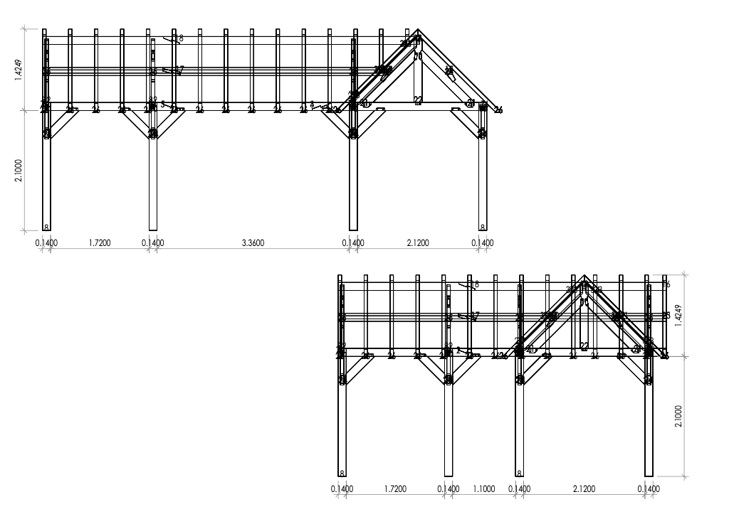 Eiken Tuinhuis Royal blokhut - 5,5 x 7,75m - Afbeelding 2