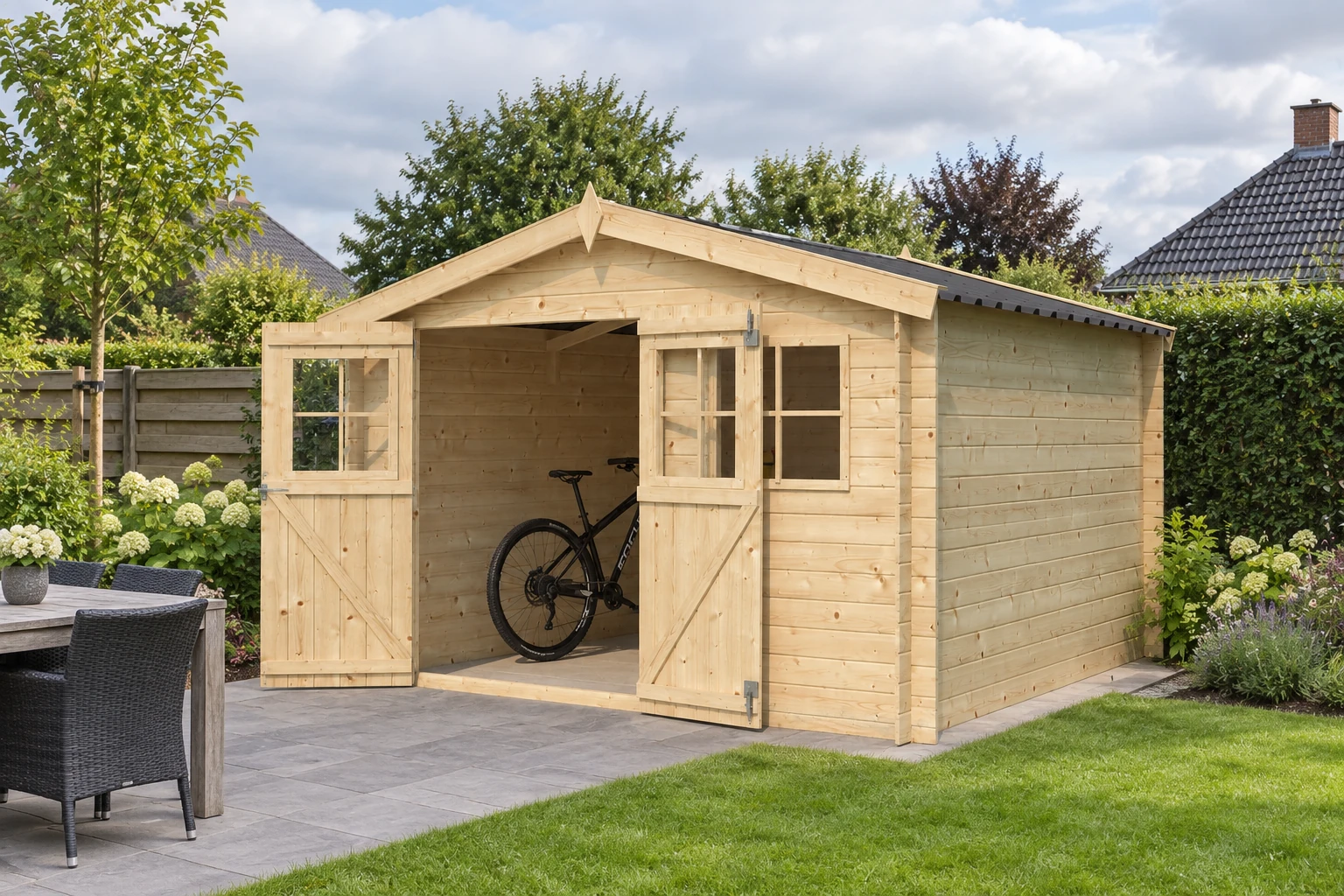 Woodlands tuinhuis Zurich 9005P blokhut – 295 × 205cm – Buitenaanzicht (2)