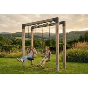 EXIT Linea Robust 110 houten monkeybar met dubbele schommel