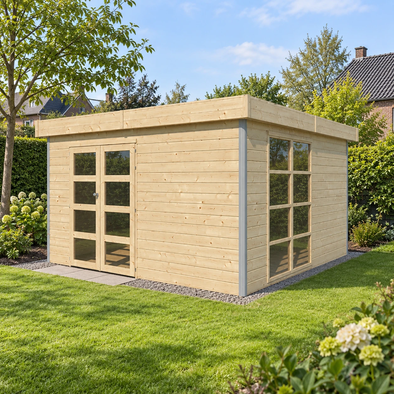 Woodlands garden house MISAKA L 5011AC log cabin – 385×385 cm