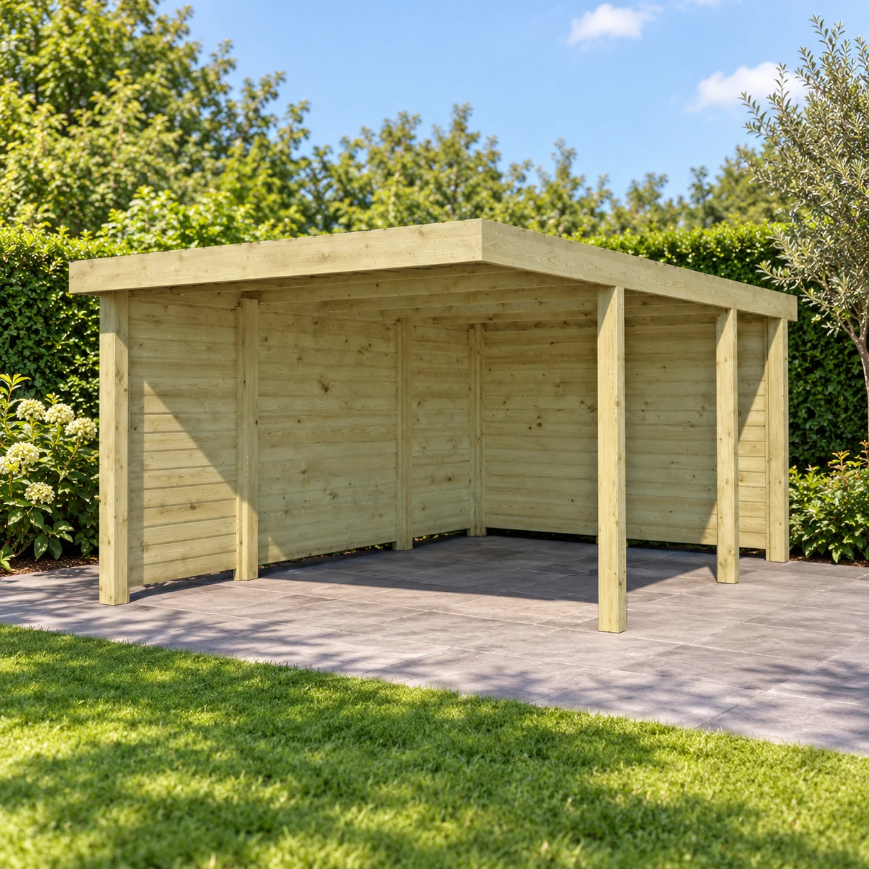 Woodlands Carport QB CPTQBCOMBIB – 307×554 cm – Buitenaanzicht (2)