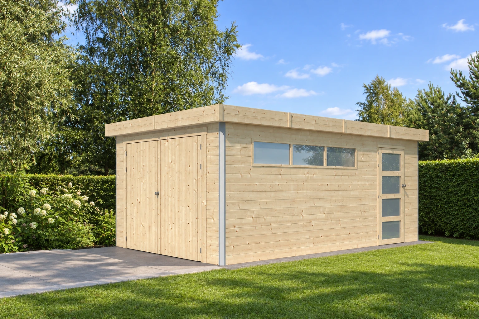 Woodlands Garage KASUKO 5121AC – 325×535 cm – Opgebouwd in de tuin