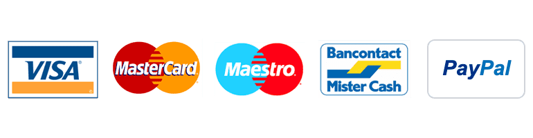 Betaalmiddelen: Visa, MasterCard, Maestro, Bancontact, PayPal