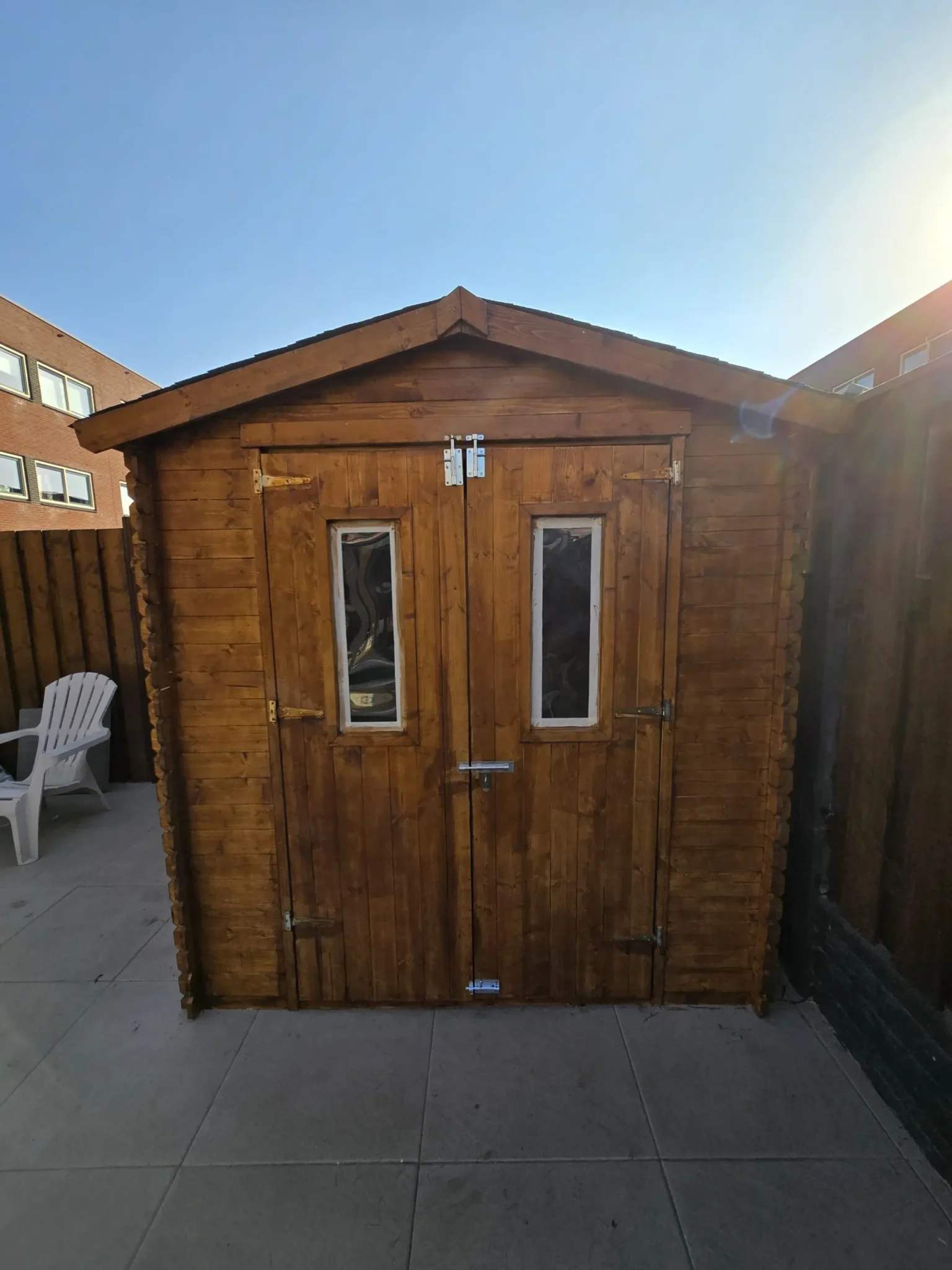 Houten tuinhuis M343C blokhut – 200 x 200 cm – 4 m2 – Buitenaanzicht (9)