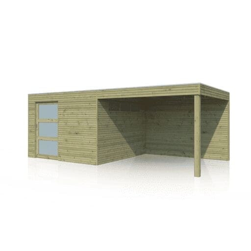 Woodlands tuinhuis QBS II EXT 7252EXT300 blokhut – 594 × 300 cm – Buitenaanzicht (6)