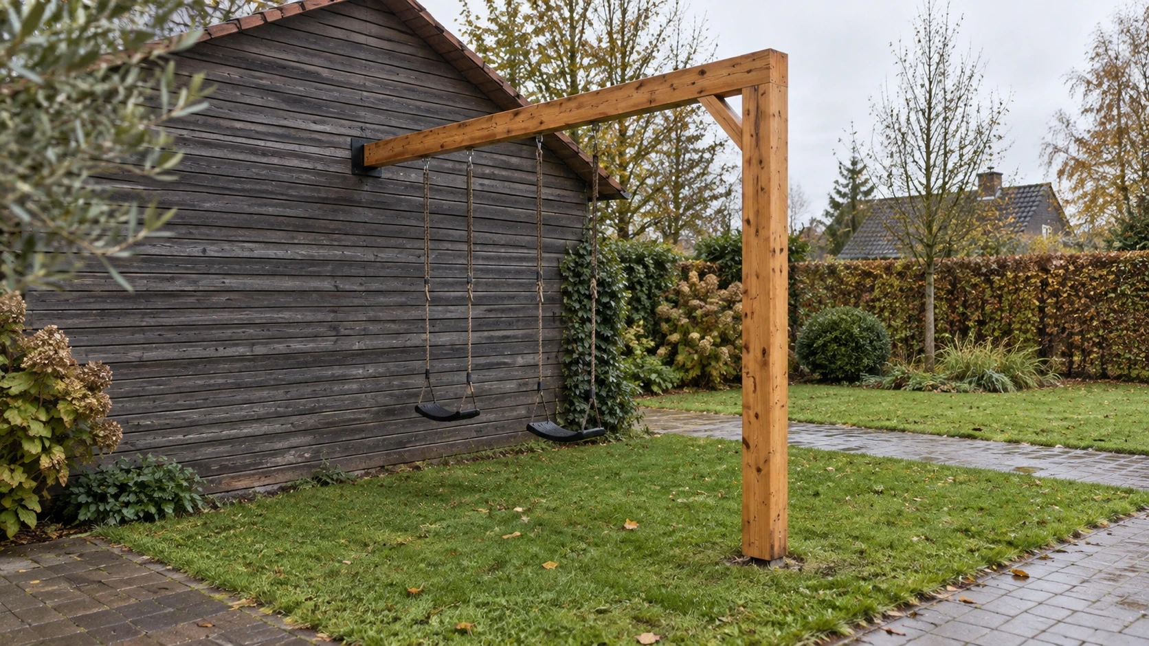 Authentieke Schommel Asterix – 2,5m – Grijs gespoten – Buitenaanzicht (2)