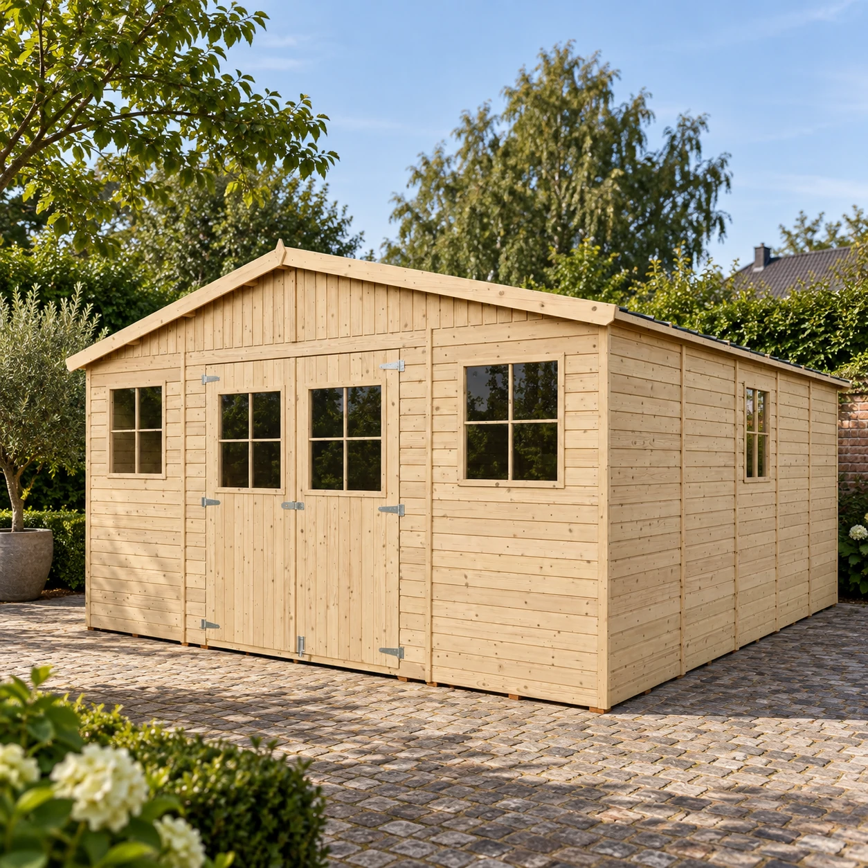 Gartenhaus M333 – 401 x 493 cm – 20 m2 – Buitenaanzicht (6)