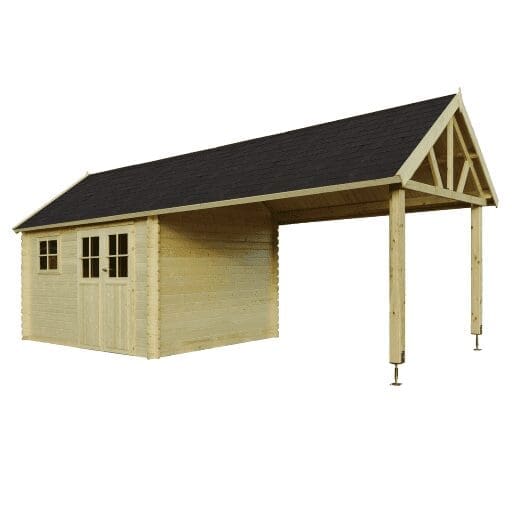 Woodlands tuinhuis Gloucester L 3602EXT blokhut – 752 × 295 cm – Buitenaanzicht (7)