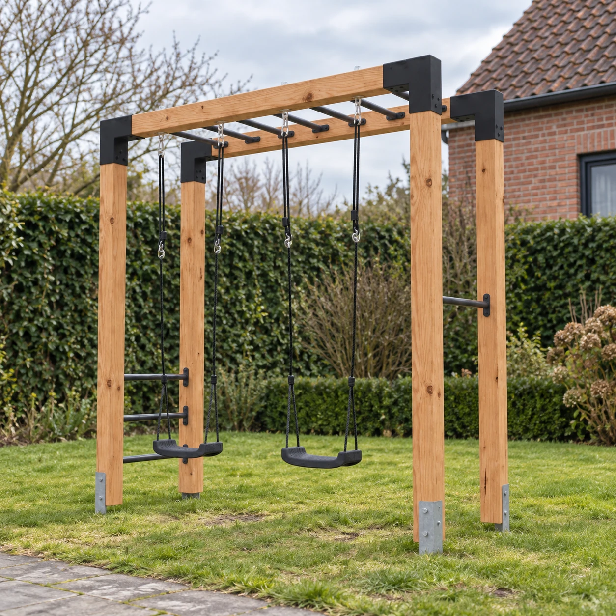 EXIT Linea Robust 110 wooden monkey bar with double swing
