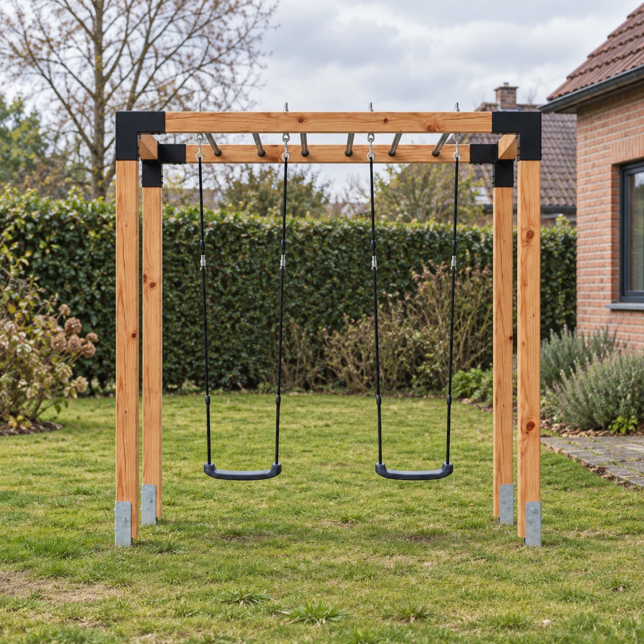 EXIT Linea Robust 110 wooden monkey bar with double swing