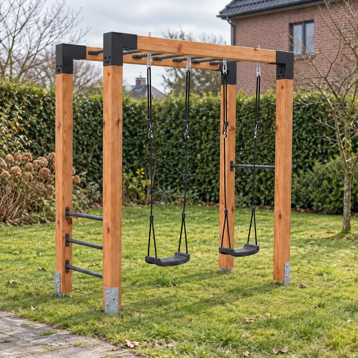 EXIT Linea Robust 110 wooden monkey bar with double swing