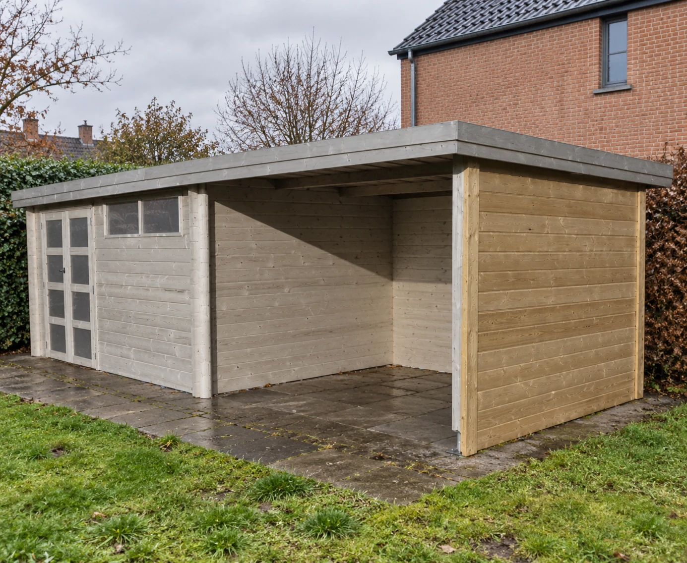 Woodlands tuinhuis Oregon 3702EXT300 blokhut – 590 × 295 cm – Buitenaanzicht (14)