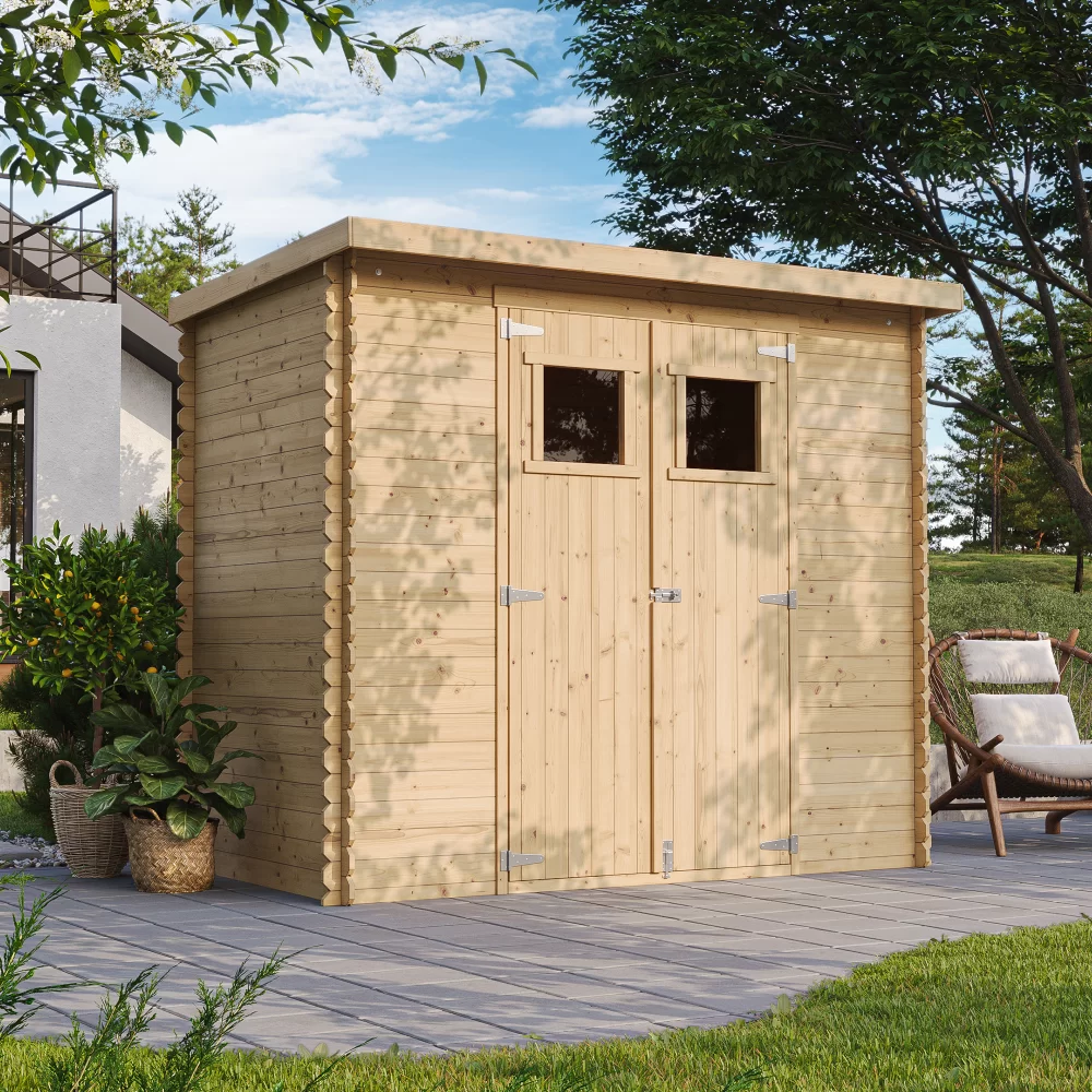 Abri de jardin en bois M310 blokhut – 235 x 130 cm – 3 m2 – Image 2