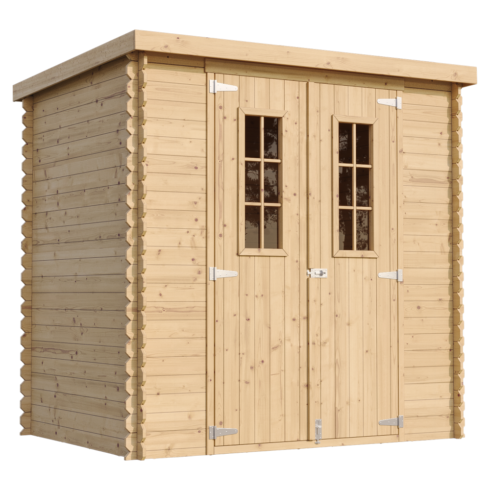 Timbela M311C – Holz-Gartenhaus – Schrägansicht