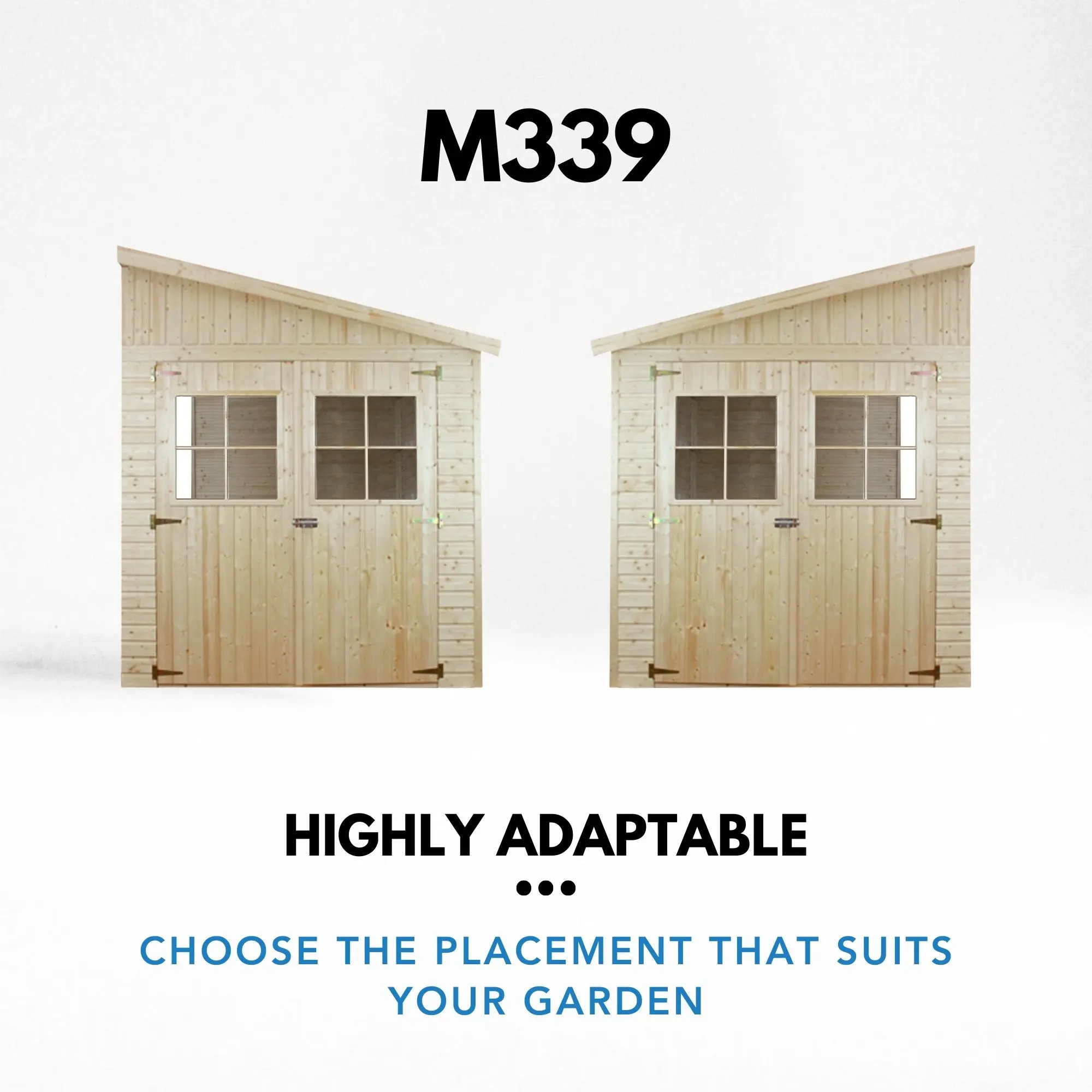 Holz-Gartenhaus M339 Blockbohlen – 201 × 297 cm – 6 m² – Außenansicht (6)