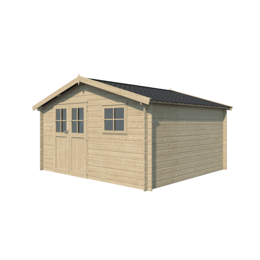 Woodlands tuinhuis Lausanne 3031DP blokhut – 415 × 385cm – Buitenaanzicht