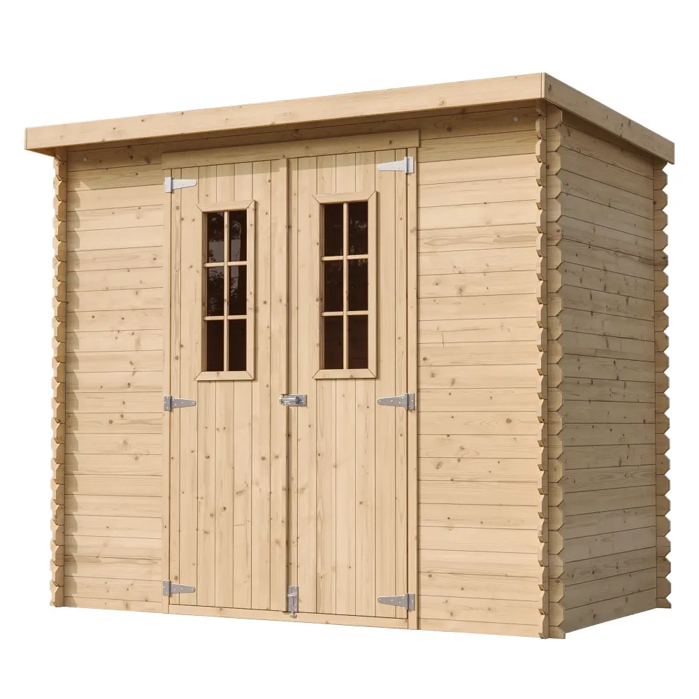 Houten tuinhuis M311C blokhut – 200 x 130 cm – 2 m2 – Buitenaanzicht (3)